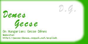 denes gecse business card